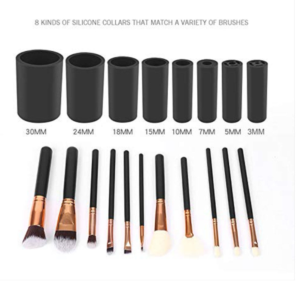Adjustable Brush Holders: Create removable or adjustable brush holders to accommodate various brush sizes, from small eyeshadow brushes to large powder brushes.